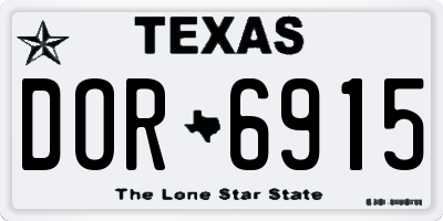 TX license plate DOR6915