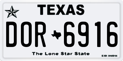 TX license plate DOR6916