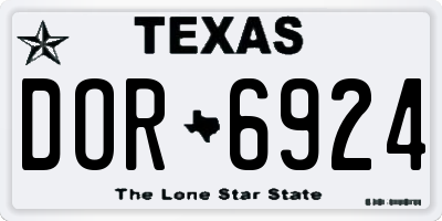 TX license plate DOR6924