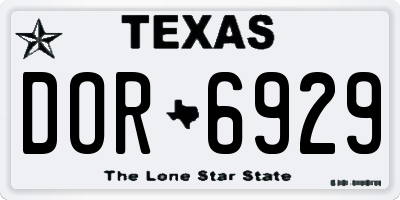 TX license plate DOR6929