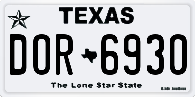 TX license plate DOR6930