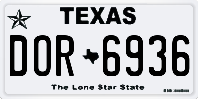 TX license plate DOR6936