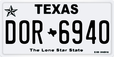 TX license plate DOR6940