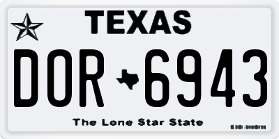 TX license plate DOR6943
