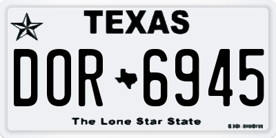 TX license plate DOR6945