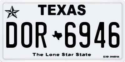 TX license plate DOR6946