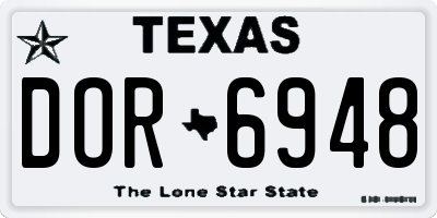 TX license plate DOR6948