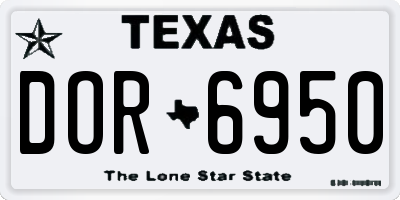 TX license plate DOR6950