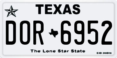 TX license plate DOR6952