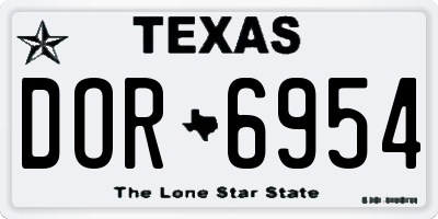 TX license plate DOR6954