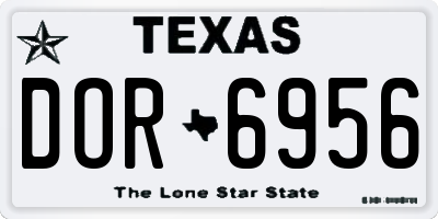 TX license plate DOR6956