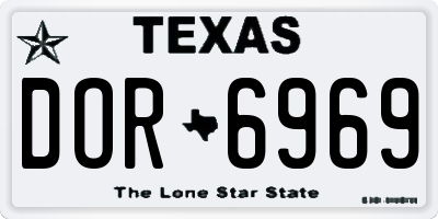 TX license plate DOR6969