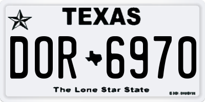 TX license plate DOR6970