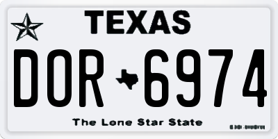 TX license plate DOR6974