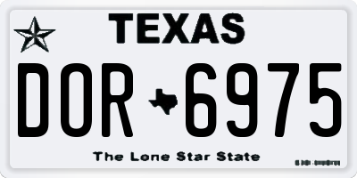 TX license plate DOR6975