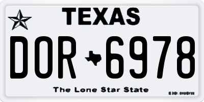 TX license plate DOR6978