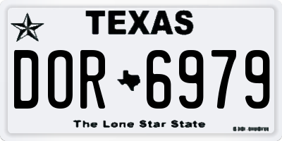 TX license plate DOR6979