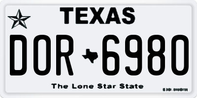 TX license plate DOR6980