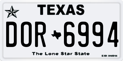 TX license plate DOR6994