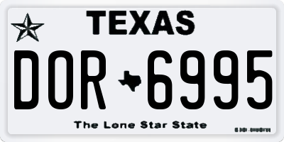 TX license plate DOR6995