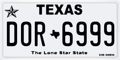 TX license plate DOR6999