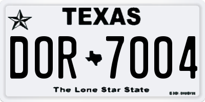 TX license plate DOR7004