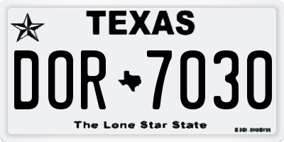 TX license plate DOR7030
