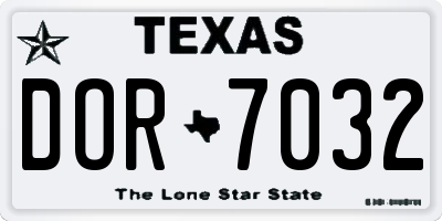 TX license plate DOR7032