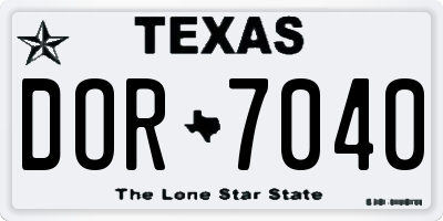 TX license plate DOR7040
