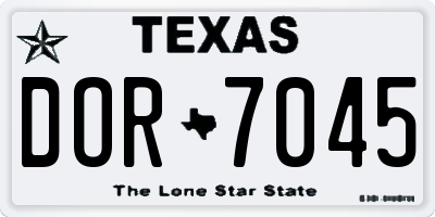 TX license plate DOR7045