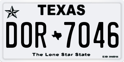 TX license plate DOR7046