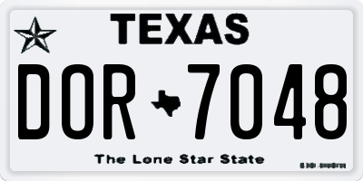 TX license plate DOR7048