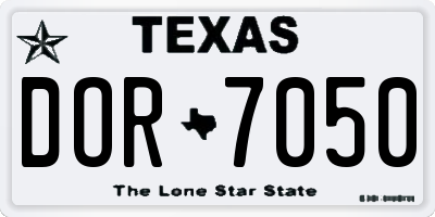 TX license plate DOR7050