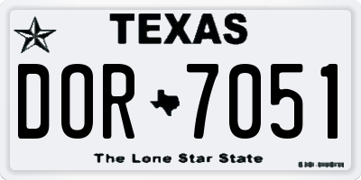 TX license plate DOR7051