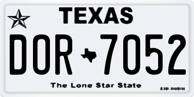 TX license plate DOR7052