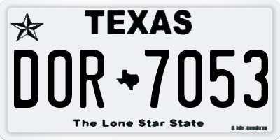 TX license plate DOR7053