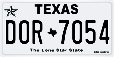 TX license plate DOR7054