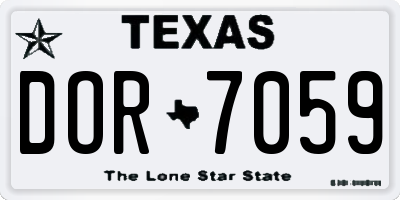 TX license plate DOR7059