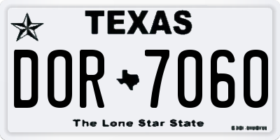 TX license plate DOR7060