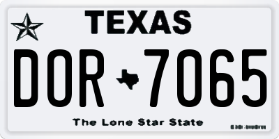 TX license plate DOR7065