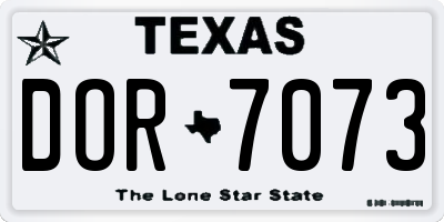 TX license plate DOR7073