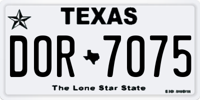 TX license plate DOR7075