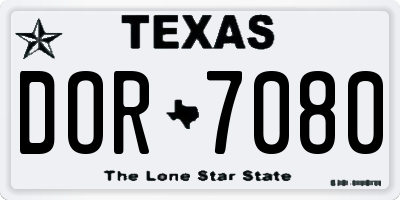 TX license plate DOR7080