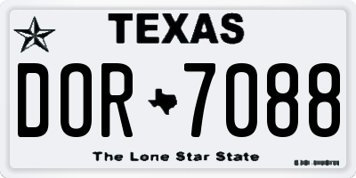 TX license plate DOR7088