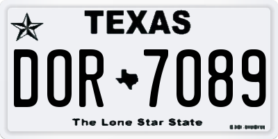 TX license plate DOR7089