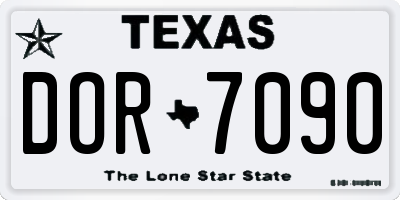 TX license plate DOR7090