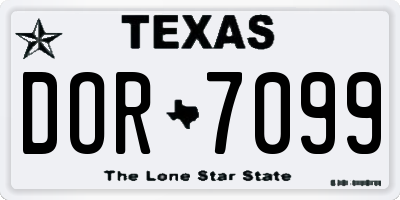 TX license plate DOR7099