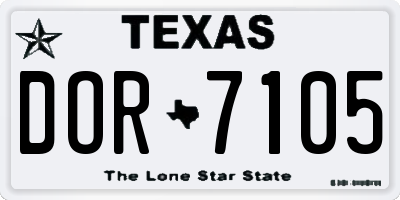 TX license plate DOR7105