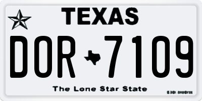 TX license plate DOR7109