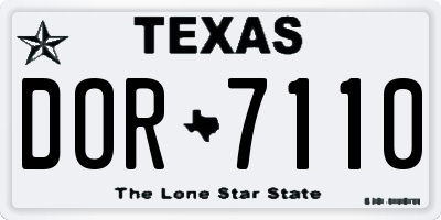 TX license plate DOR7110